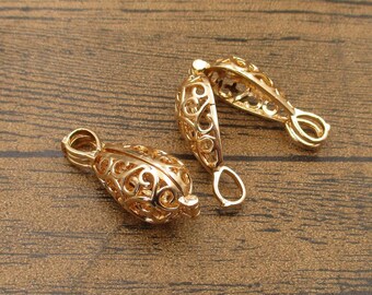 3pcs Lotus 27mm Plated Brass Filigree Flower Silver KC Gold Color Pick