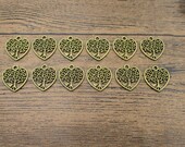 20 Heart-Tree Charms,Antique Bronze Tone-RS873