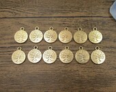 20 Round Tree Charms,KC Gold Color,Double sided-RS683
