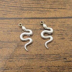 2 Stainless Steel Charms,Snakes-SS1051