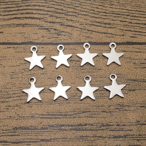 8 Simple Acero Inoxidable Estrella Encantos-SS1024