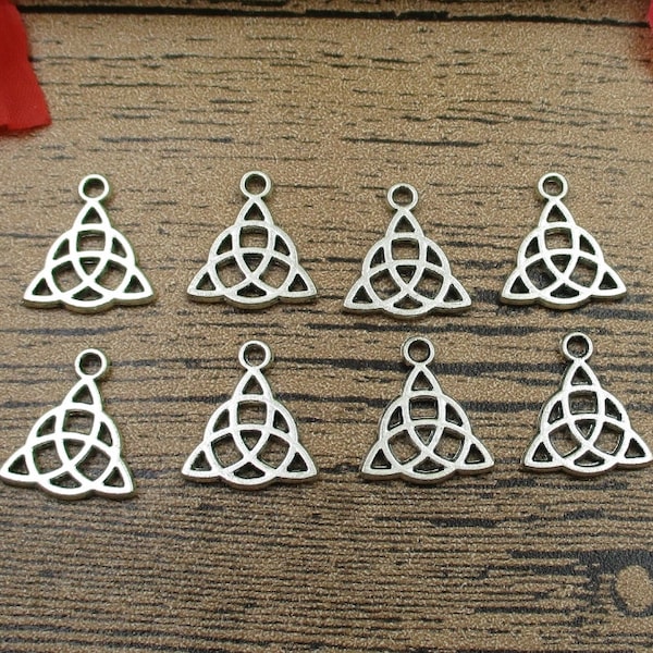 50 Celtic Knot Charms Antique Silver Tone,Double Sided -RS172