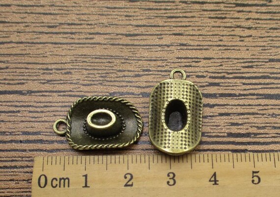 Bulk 50 Cowboy Hat Charms Antique Bronze Tone 3d Cowboy Hat Charms Antique Bronze Tone