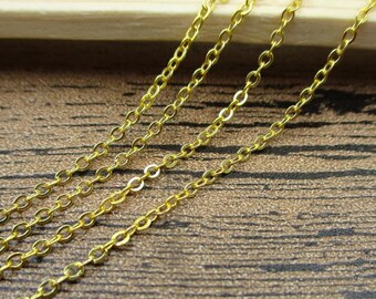 Vergulde koperen ketting, 1,5 mm, 5 M