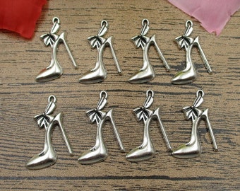 12 berlocker till högklackade skor, antik silvertoning - RS192