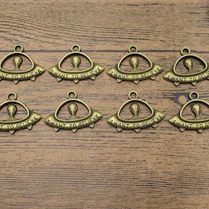 8 Alien Charms Antique Bronze Tone-RS759