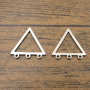 2 Stainless Steel Triangle 3 To 1 Connector Charms-SS1049
