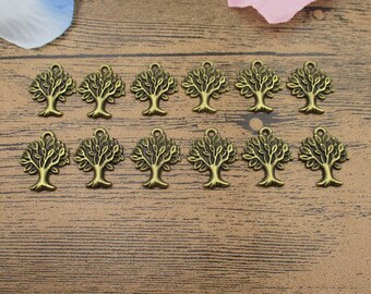 20 ganze Baum Charms, antike Bronze Ton-RS798