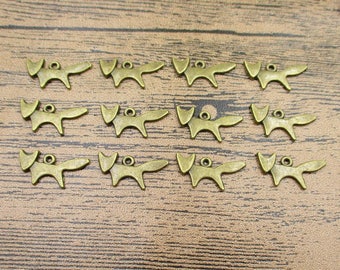 200 ciondoli a forma di volpe in bronzo antico: pendenti in lega metallica (20 mm)