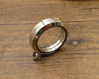 1 Round Glass Floating Locket Pendant-TS306