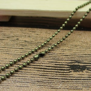 4 cadenas de bolas de bronce terminadas de 1,5 mm para collares y pulseras - CS008