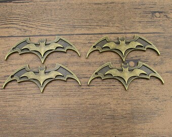 4 Large Wing Bat Charms,Antique Bronze Tone-RS1120