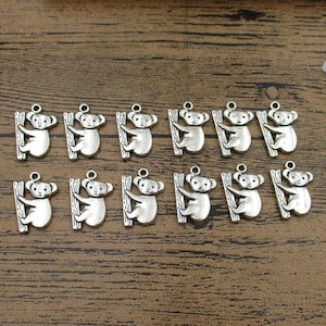 20 ciondoli a forma di koala, color argento antico - RS742