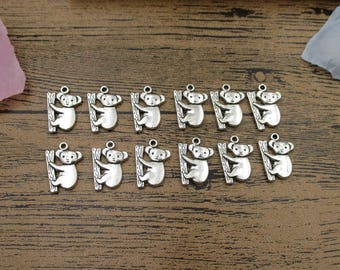 20 Koala Charms,Antique Silver Tone-RS742