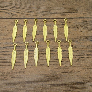 50 Wing Charms Gold Color,2 Sided-RS033