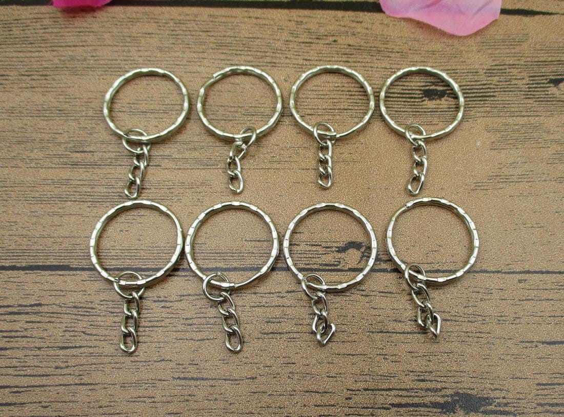 12 Key Rings Pattern With Extended Chainantique Silver - Etsy