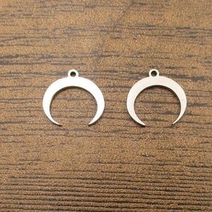 2 encantos de luna nueva de acero inoxidable-SS1039