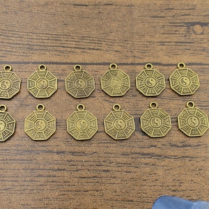 20 Yin Yang Charms,Antique Bronze Tone Double Sided-RS1332