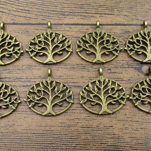 8 Tree Of Life Charms,Antique Bronze Tone,Double sided-RS983