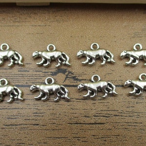 BULK SALE! 100 Leopard Charms,Antique Silver Tone,3D Charms-RS465