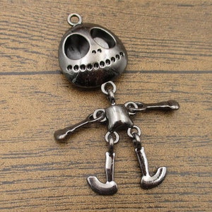 1  Big Headed Alien Charms Dark Silver Tone-RS1245