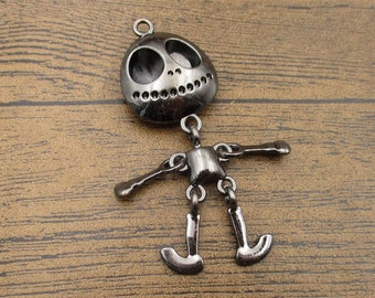 1 grootbloemige buitenaardse bedels donkerzilverkleur-RS1245