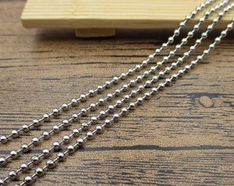 6Ft Length Stainless Steel Chains-2.4x2.4mm Bead Chains-CS055