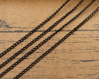 Black Cable Link Chain: 5M Bulk Jewelry Making Chain