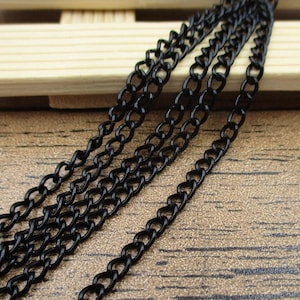 12Ft Length Chains-2.5x3.5mm,Chain for Jewelry Making,Bulk Chains,Black Color-CS043