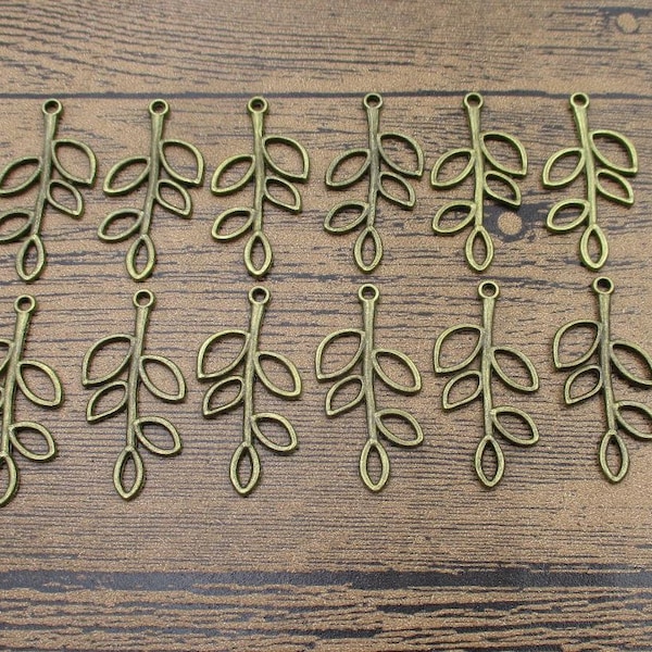 20 Branch Connector  Charms,Antique Bronze Tone-RS051