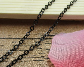 Black Cross Chain, 2x3mm Jewelry Making, 5M Bulk Chain