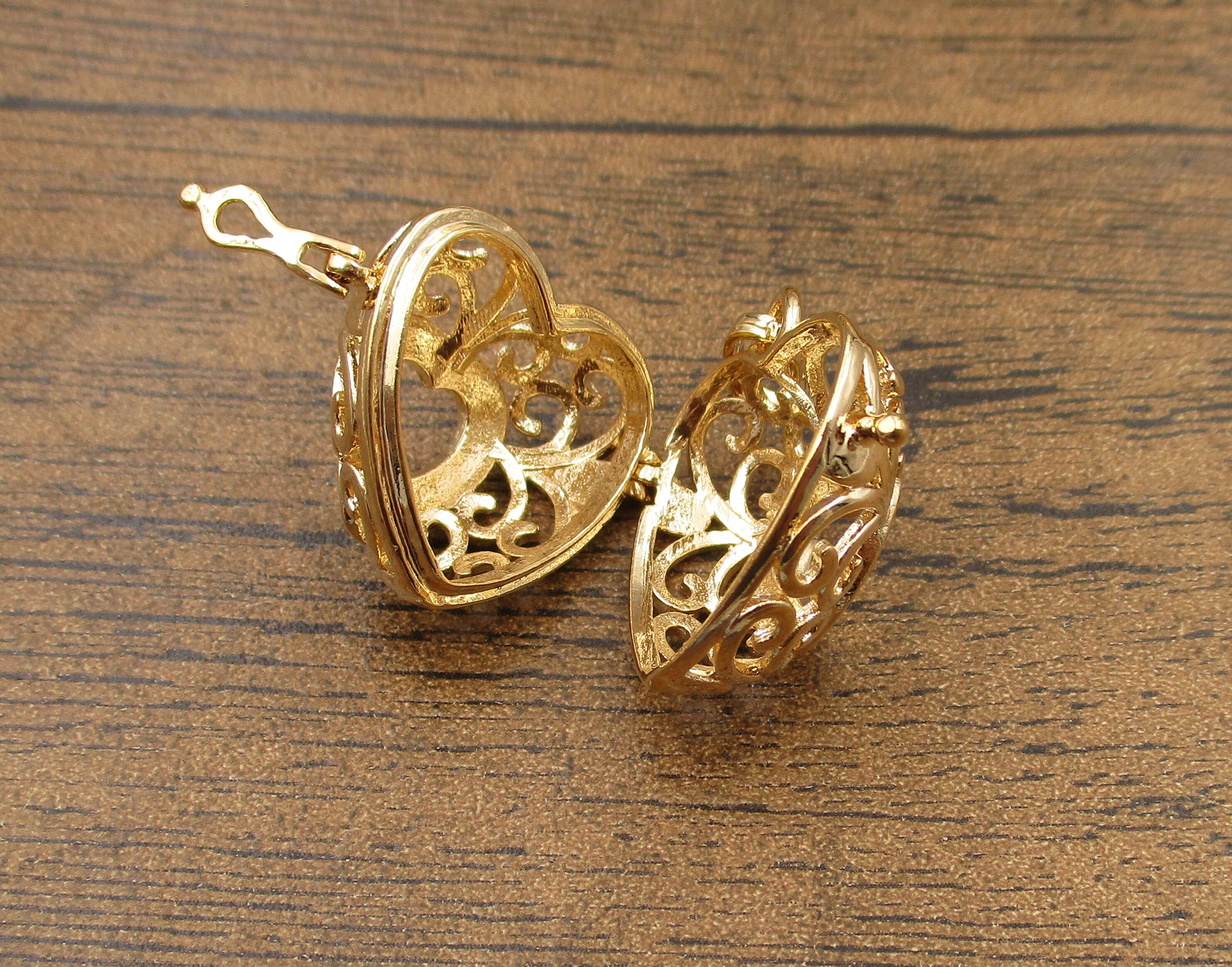 25 Ciondoli Metallici A Forma Di Gabbia Con Cuore – Per Bigiotteria E Creazioni Fai Da Te, 3 Cm - 3