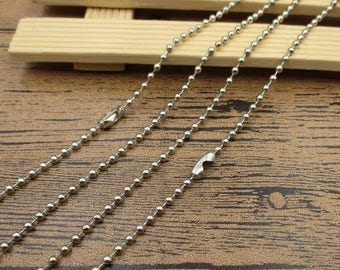 4 Finished Antique Silver Ball Chains-2.4mm,Necklace Chain,45CM-70CM Length Bracelet Chains-CS049