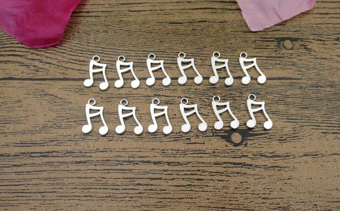Note Charms 30 Music Note Charms ,antique Silver Tone,double Sided-rs593 - Etsy