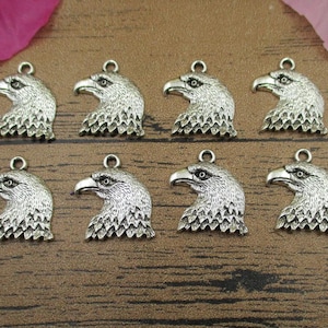 20 Eagle Charms,Antique Silver Tone-RS442