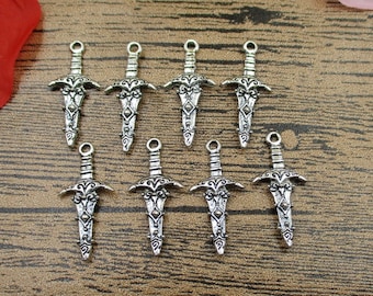 Free Ship 760 pieces bronze plated sword charms 20x10mm B2130 Free Ship 760 pieces bronze plated sword charms 20x10mm B2130