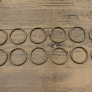 20 Round Key Rings,Antique Bronze Tone-GS012