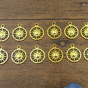 20 Sun Charms,Antique Gold Color-RS498