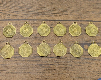 30 Yin Yang Charms,Antique Bronze Tone-RS1301