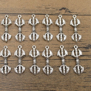 12 Sword Charms, Antique Silver Tone-RS1283