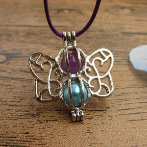 2 Butterfly Cage Pendants for Double 8mm Pearls or - Etsy