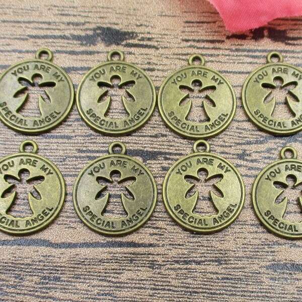 12 Angel charms,angel pendant, angel tag,antique bronze tone-RS006