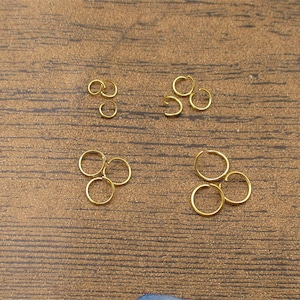100 Stainless Steel Jump rings,4 Sizes(From 4mm-8mm)Gold Color-GS016
