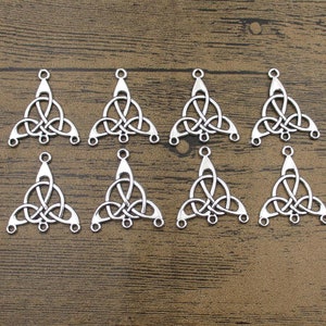 12 Celtic Knot Connector Charms Antique Silver Tone-RS1162