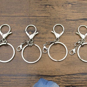 4 Big Lobster Swivel Clasps with Big Rings,Antique Silver Tone-GS021