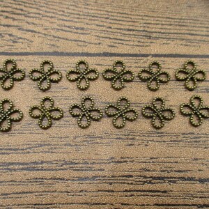 50 Chinese Knot Charms Antique Bronze Tone Double Sided-RS961