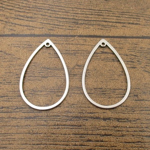 2 Stainless Steel Drop Charms-SS1047