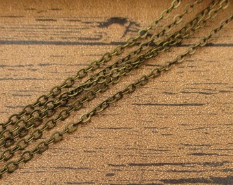 Cadenas resistentes de 5 m de largo (2,5 x 2 mm), para bisutería, tono bronce antiguo, CS065