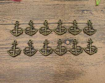 20 Anchor Charms,Antique Bronze Tone-RS468