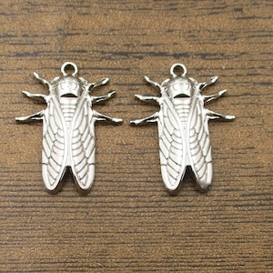 2 Edelstahl Zikade Charms-SS1059